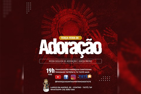 Santa Missa Nossa Senhora de Lourdes, seguida de adoração ao Santíssimo Sacramento!