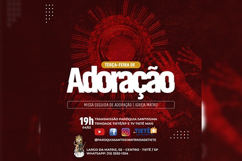 Santa Missa 4ª Semana Comum, seguido de Adoração ao Santíssimo Sacramento!
